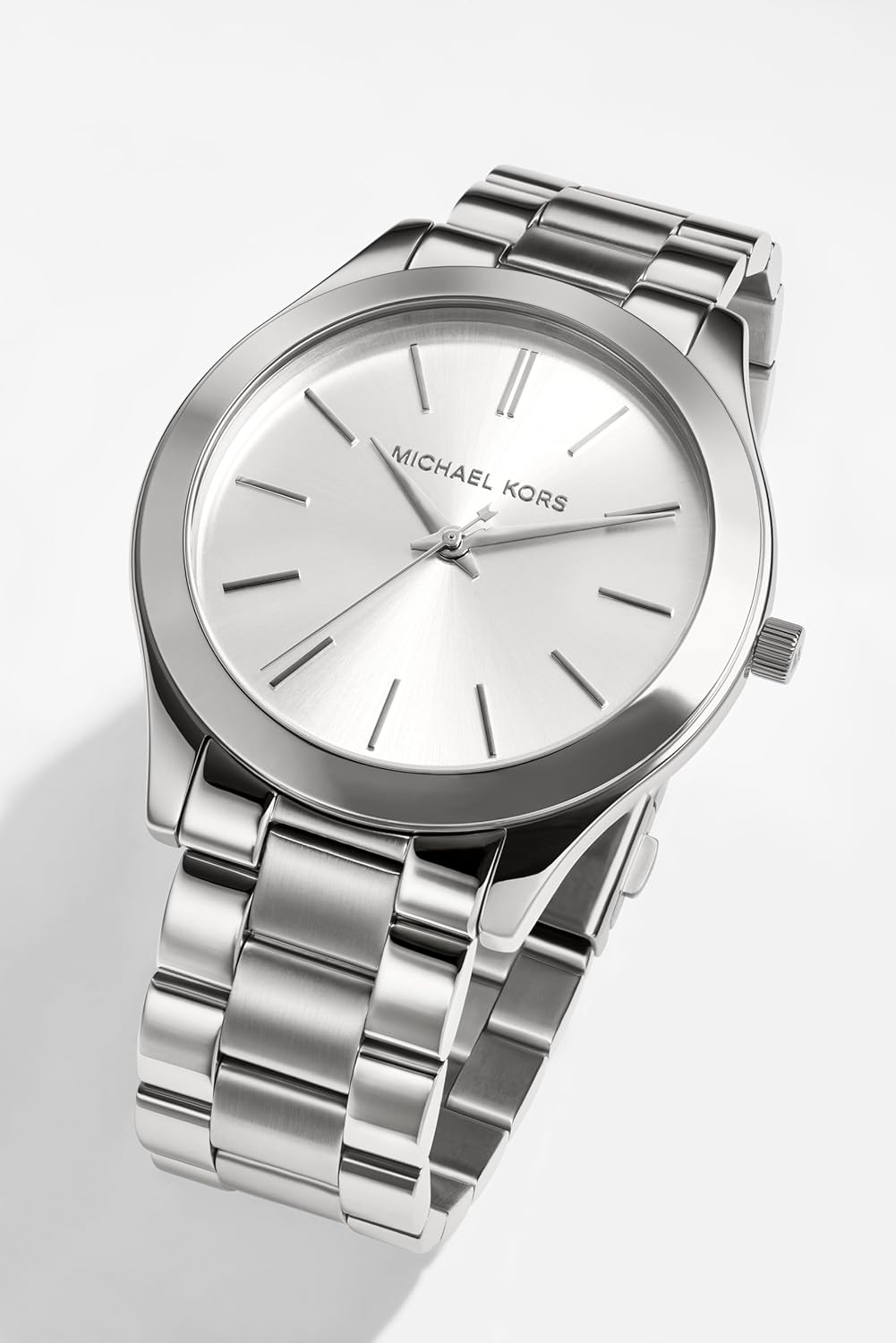 Michael Kors Reloj Slim Runway para mujer, 42 mm, movimiento de cuarzo a tres agujas con correa de acero inoxidable