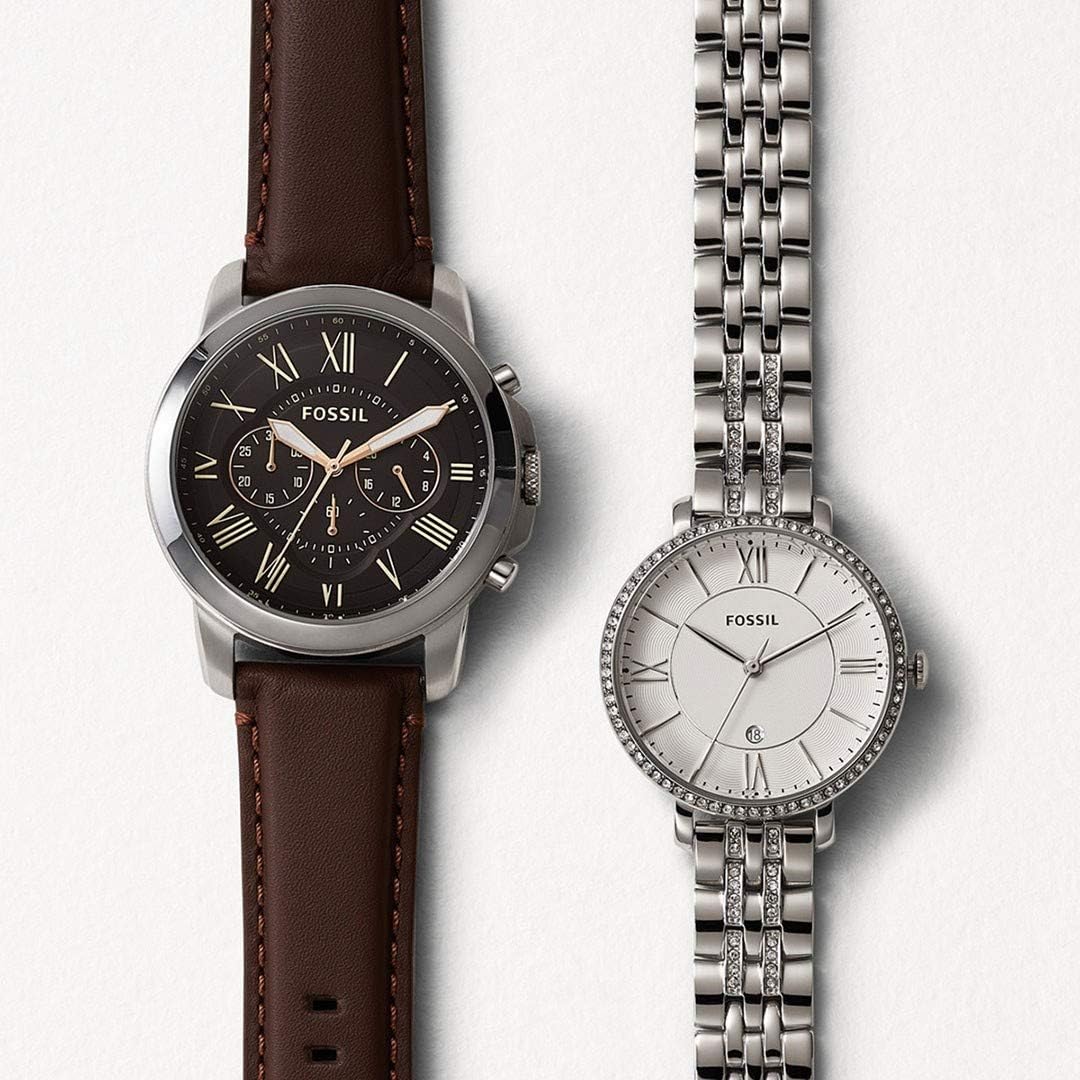 Fossil Analoog kwartshorloge voor dames met roestvrij stalen armband ES3545, zilver/wit, Eén maat, armband