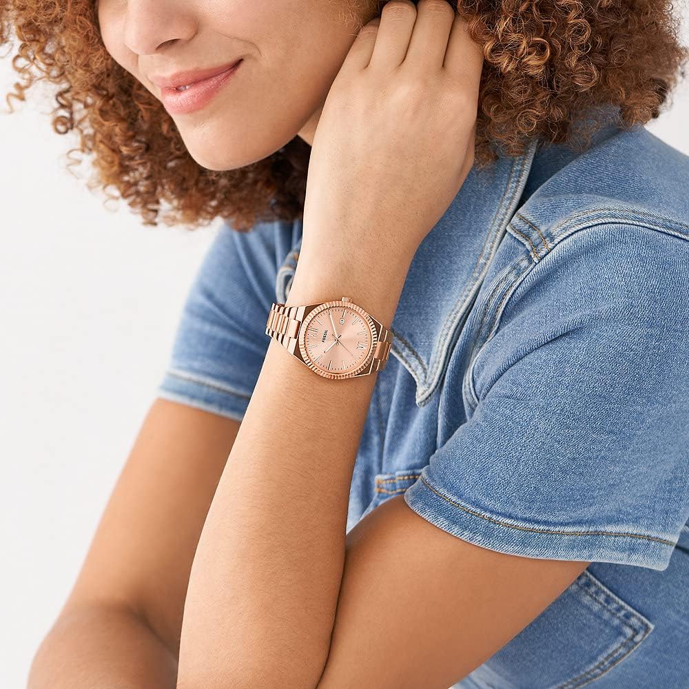 Fossil Scarlette Watch for Women,Quartz movement with Stainless steel or Leather Strap