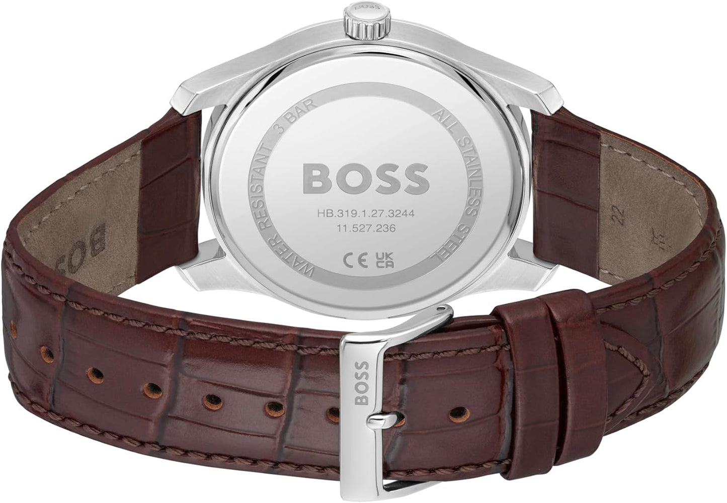BOSS Analoog kwartshorloge voor heren uit de PRINCIPLE-collectie met leren of roestvrijstalen band, verkrijgbaar in zwart, Brown, blauw, Green en Grey
