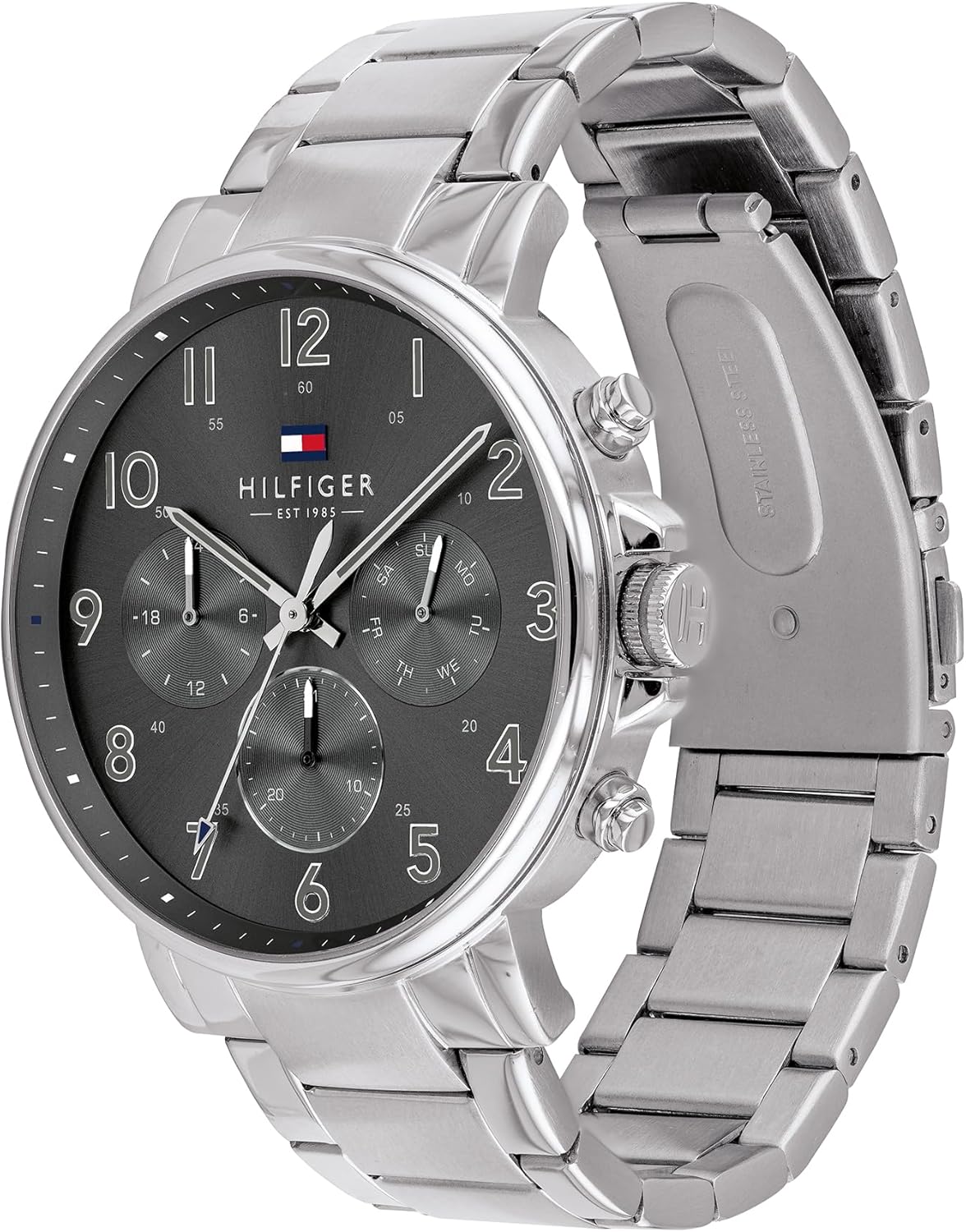 Tommy Hilfiger Danielmit herenhorloge met meerdere wijzerplaat, kwartsuurwerk, leren armband