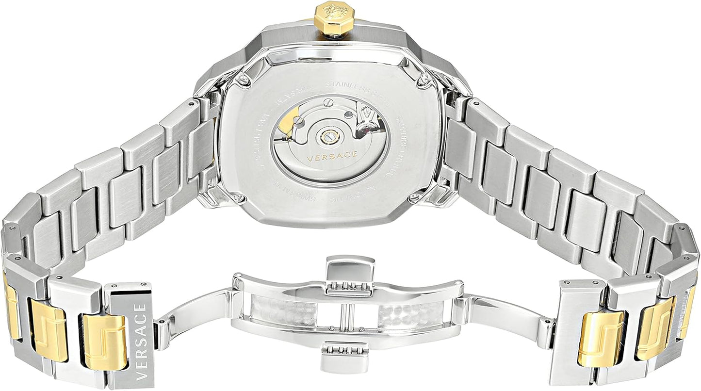 Versace Analoog automatisch herenhorloge met roestvrijstalen band VAG030016, Blauw, armband