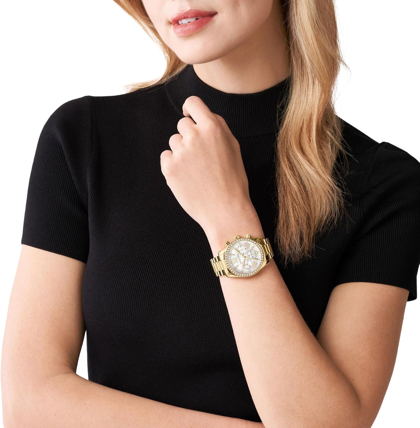 Michael Kors Lexington Horloge voor dames, uurwerk met roestvrij stalen of lederen band