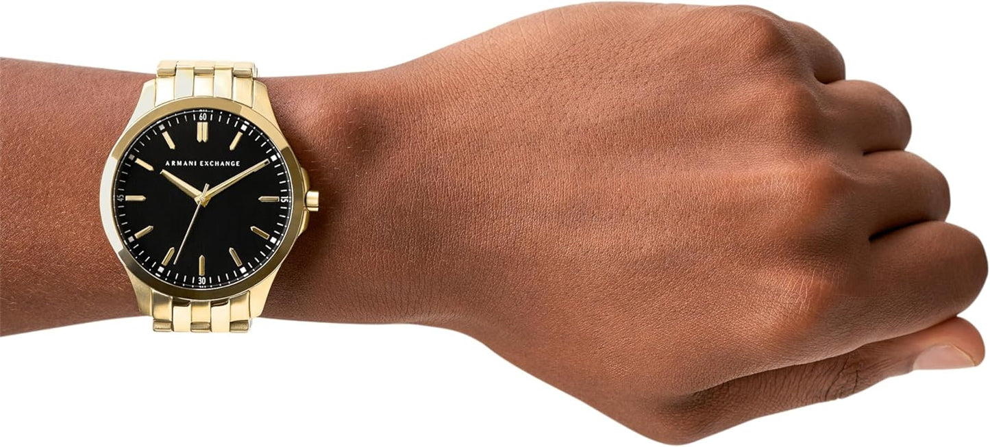 Armani Exchange herenhorloge met drie wijzers, kastmaat 45 mm, roestvrijstalen armband