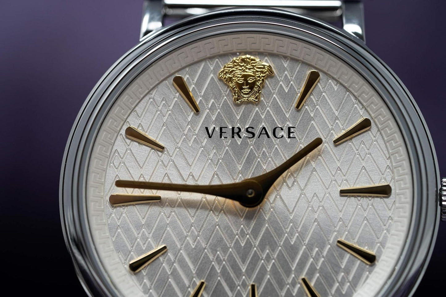 Versace Dames analoog kwartshorloge met roestvrij stalen armband VE81005 19, zilver, armband