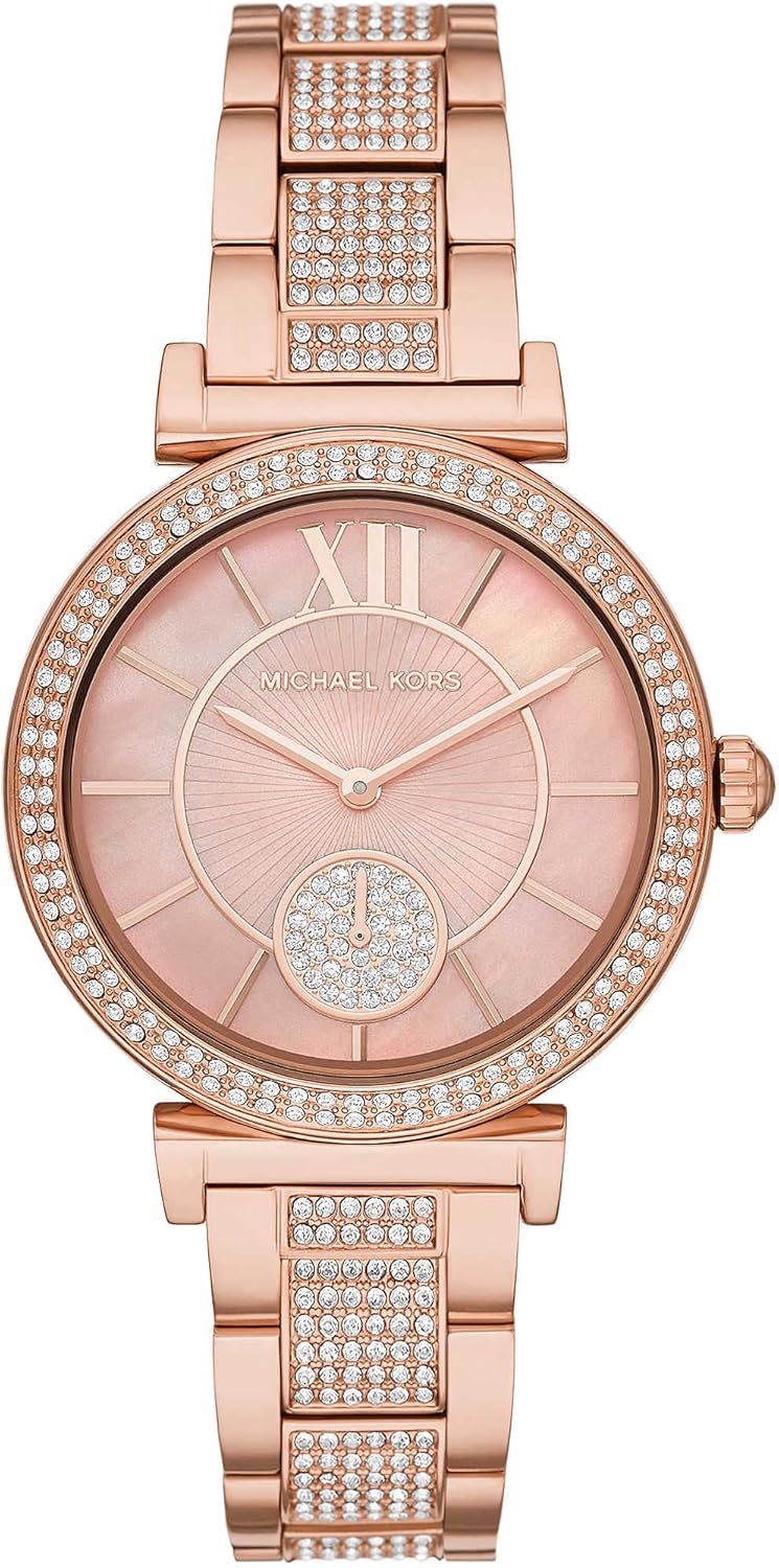 Michael Kors Abbey Horloge voor dames, kwartsuurwerk met horlogeband van roestvrij staal