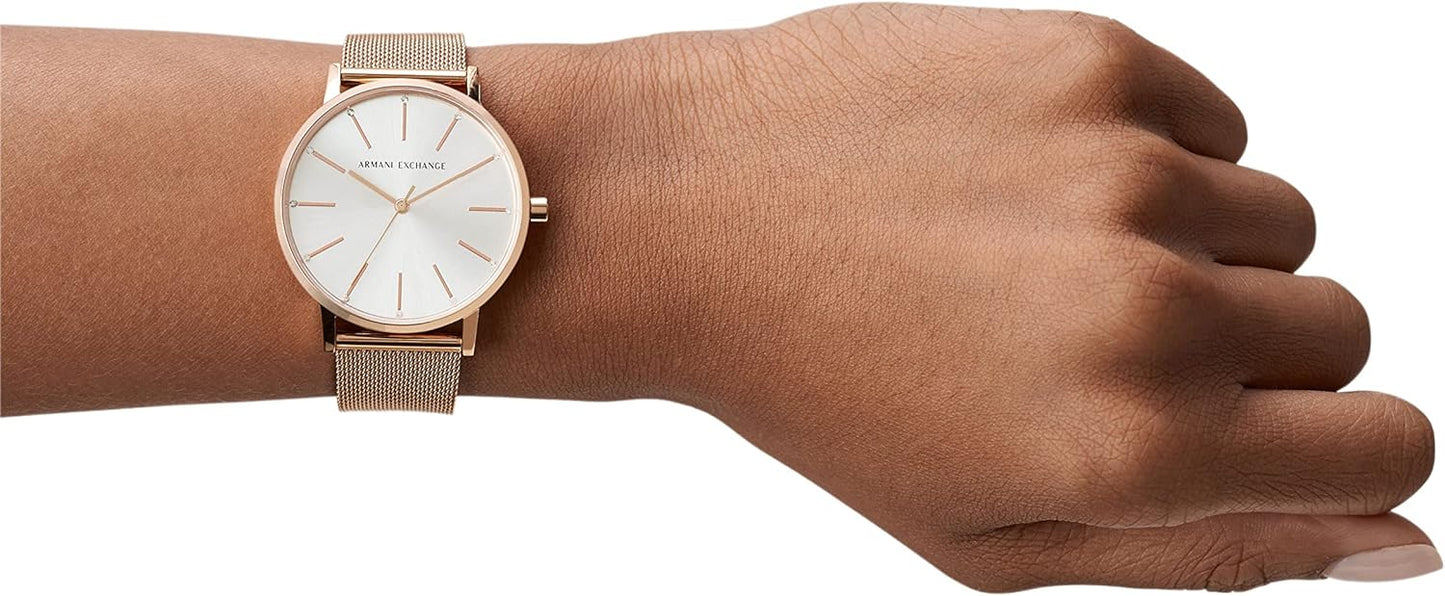 Armani Exchange Roségoudkleurig Roestvrijstalen Horloge met Drie Wijzers
