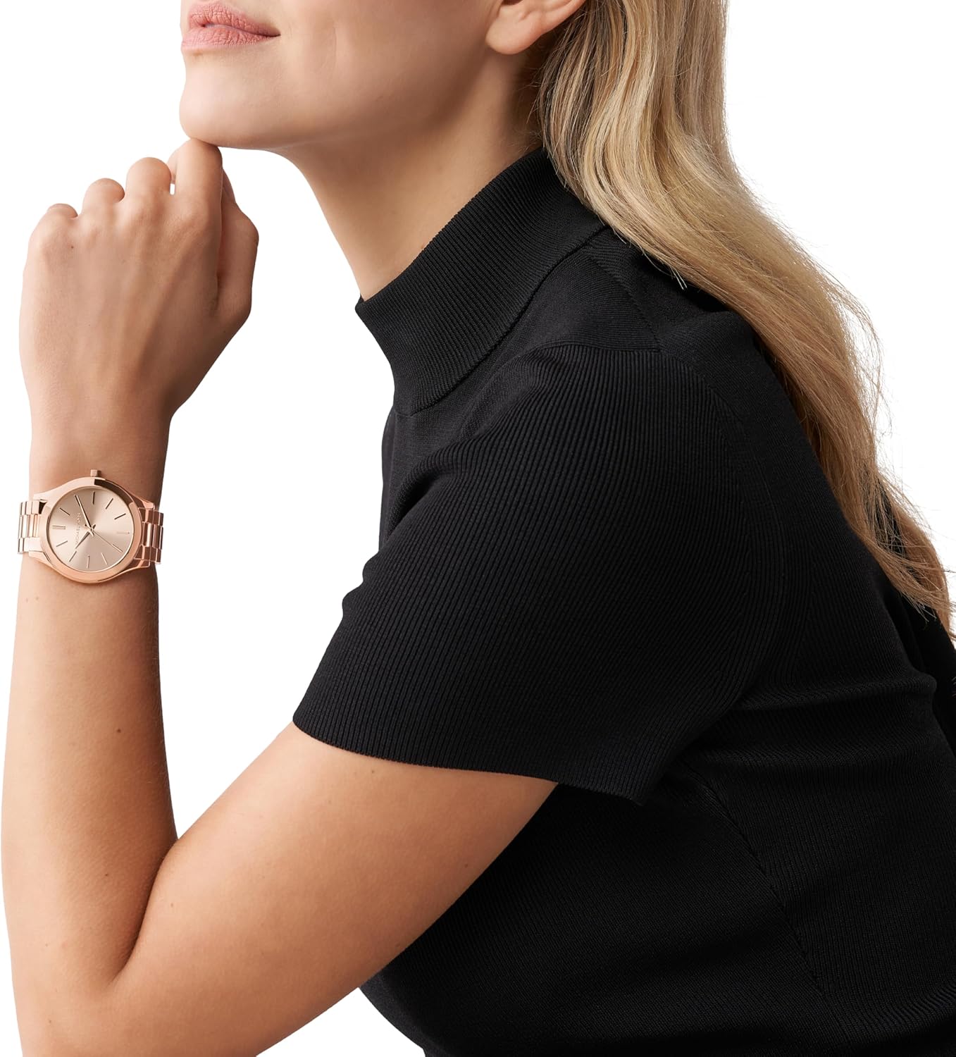 Michael Kors Reloj Slim Runway para mujer, 42 mm, movimiento de cuarzo a tres agujas con correa de acero inoxidable