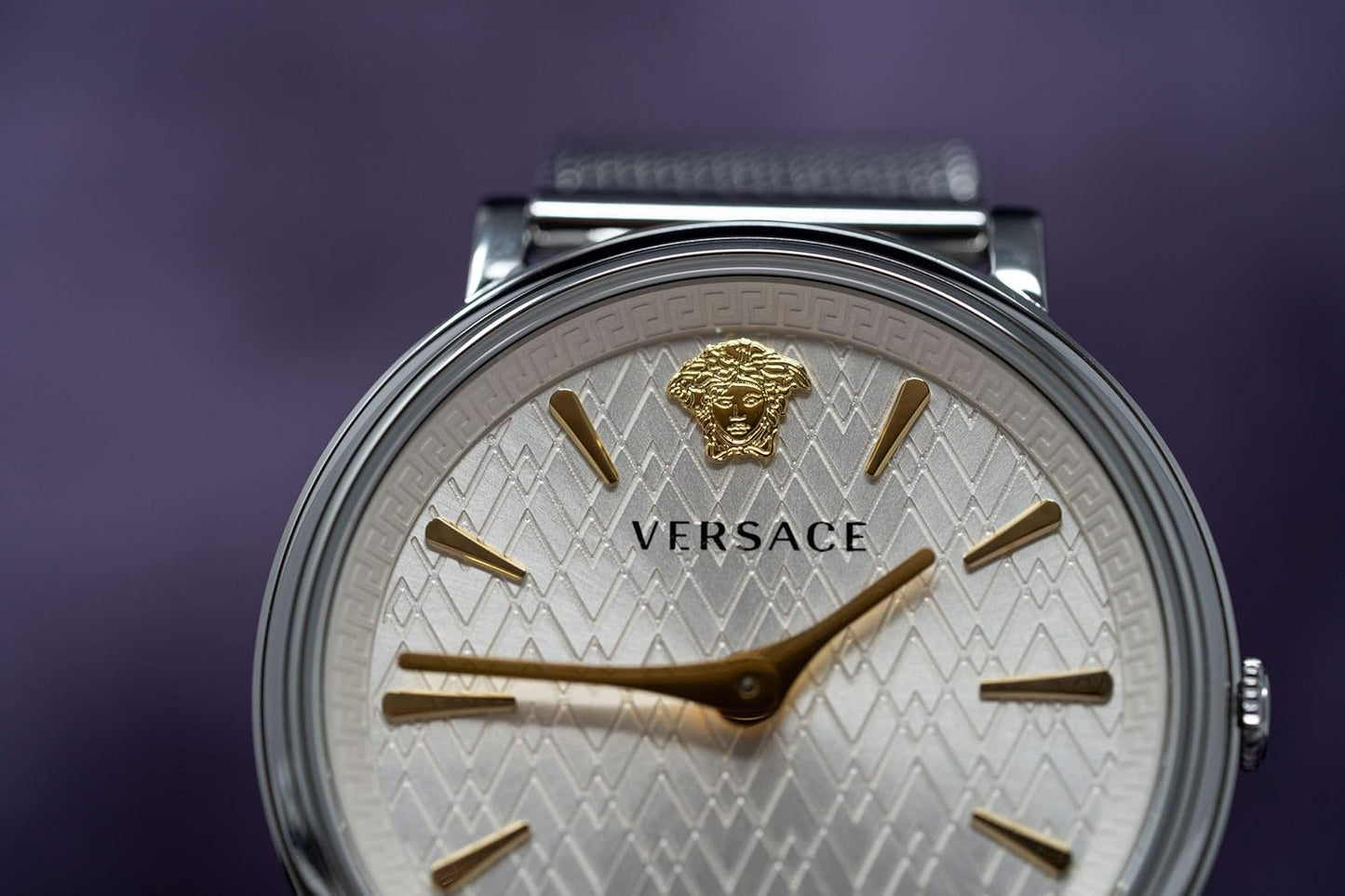 Versace Dames analoog kwartshorloge met roestvrij stalen armband VE81005 19, zilver, armband