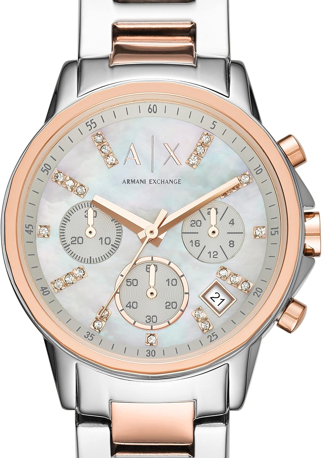 Armani Exchange Chronograaf Tweekleurig Roestvrijstalen Horloge