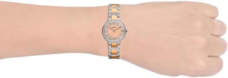 Fossil Virginia horloge voor dames, Quartz uurwerk met Stainless steel of leren band