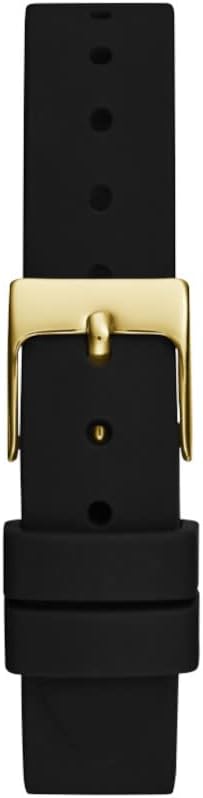 GUESS Dames 28mm horloge - goudkleurige armband witte wijzerplaat gouden toon kast