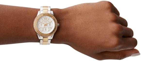 Fossil Stella horloge voor dames, chronograaf uurwerk met roestvrij stalen of leren band