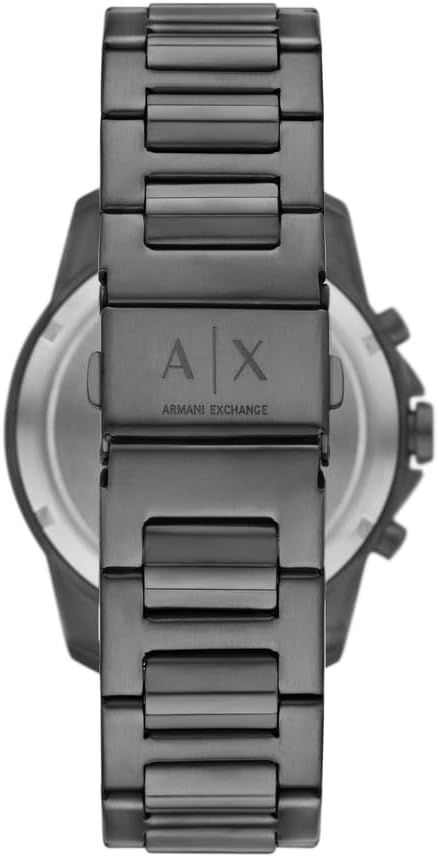 Armani Exchange Heren Analoog Quartz Horloge met Roestvrij Stalen Band AX1765, Grijs