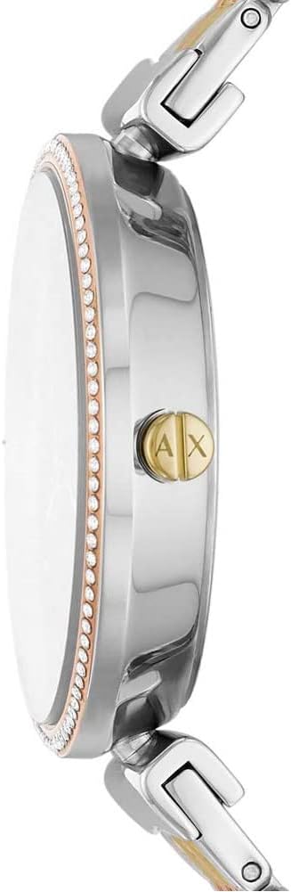 Armani Exchange horloge voor dames, driehandig uurwerk, roestvrij stalen horloge met een 36mm kastmaat