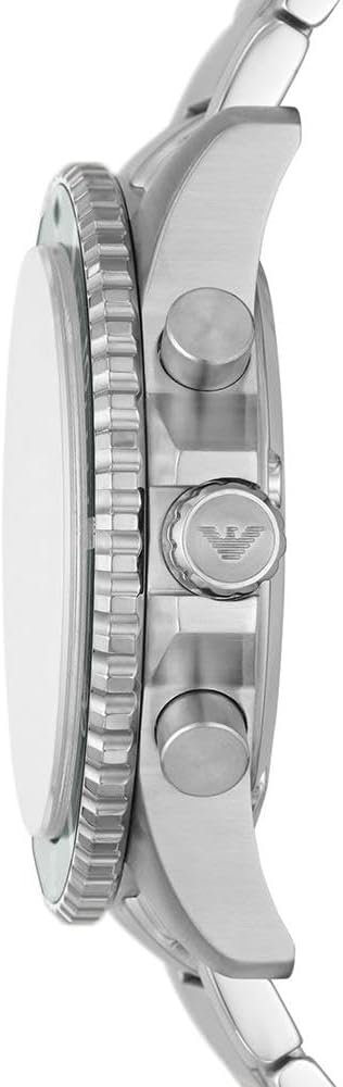 Emporio Armani Horloge voor heren, chronograaf uurwerk, ten minste 50% gerecycled roestvrij stalen horloge, kastmaat 43mm