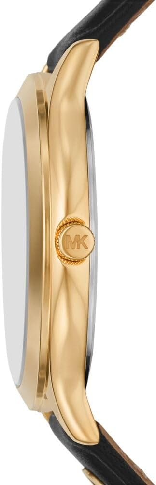Michael Kors Slim Runway Horloge voor dames, 38mm Driehandig kwartsuurwerk met lederen horlogeband
