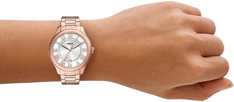 Fossil Harlow Horloge voor Dames, Quartz uurwerk met Roestvrijstalen of Leren Band,