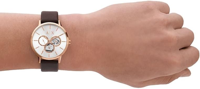 Armani Exchange Horloge voor heren Quartz/Multi uurwerk 42mm kastmaat met een Lederen band AX2756