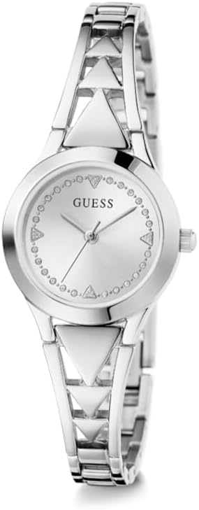 Guess Dames 26 mm horloge - tweekleurige G-Link zilveren wijzerplaat tweekleurige kast