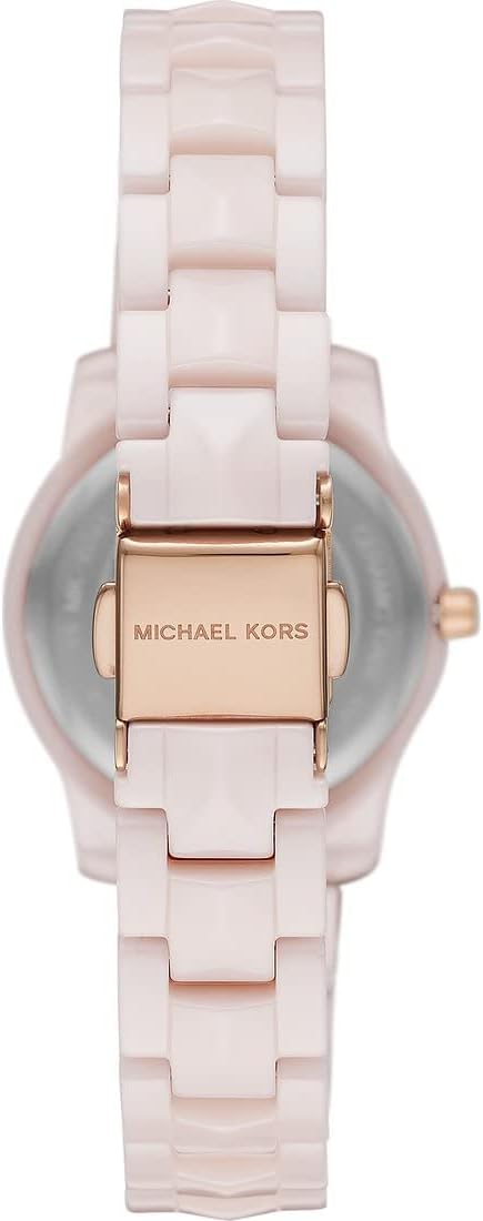 Michael Kors Runway Horloge voor dames, kwartsuurwerk met horlogeband van roestvrij staal, keramiek of leer