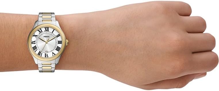 Fossil Harlow Horloge voor Dames, Quartz uurwerk met Roestvrijstalen of Leren Band,