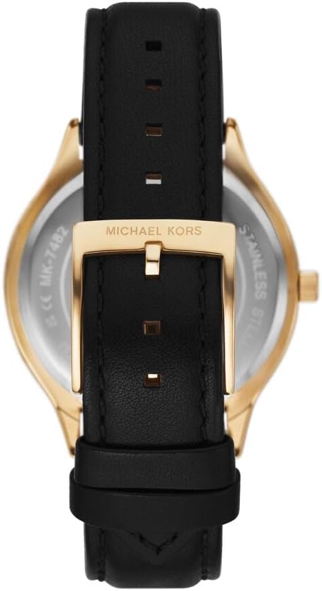 Michael Kors Slim Runway Horloge voor dames, 38mm Driehandig kwartsuurwerk met lederen horlogeband