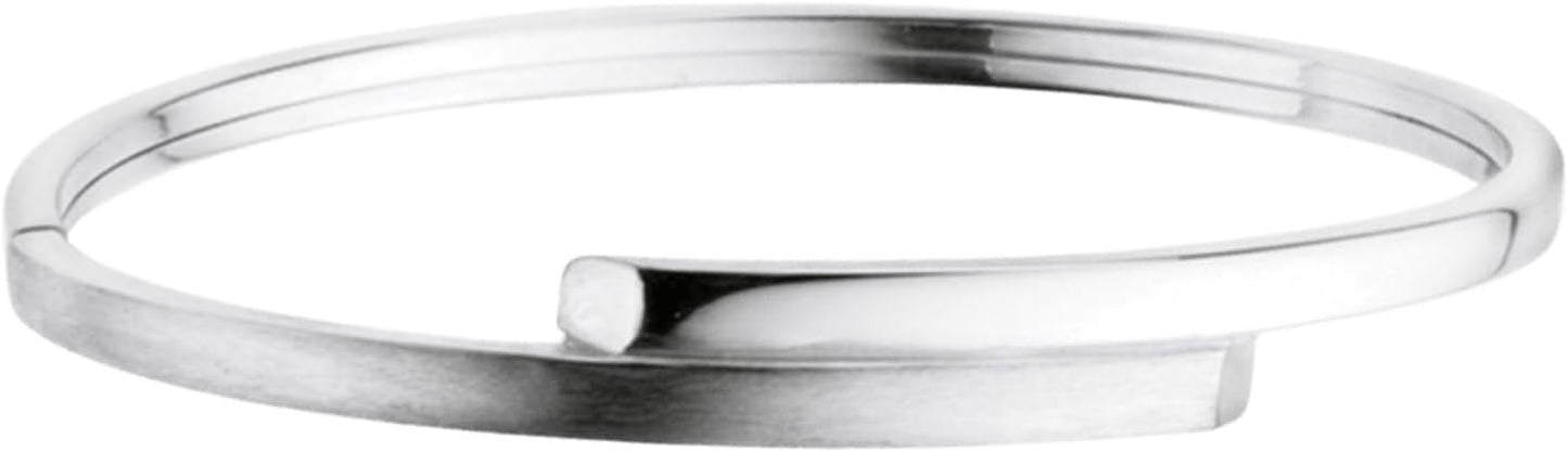 Dames Armband bangle mat/glans - Echt Zilver - Armband - Cadeau - Stijlvol - Zilverkleurig