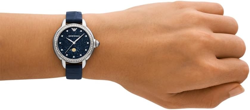 Emporio Armani Horloge Voor Dames, Quartz uurwerk en 36mm kastmaat met roestvrij stalen, lederen of siliconen band