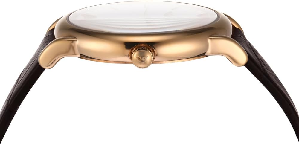 Emporio Armani Herenhorloge met drie wijzers, roestvrijstalen horloge, 43 mm kastgrootte