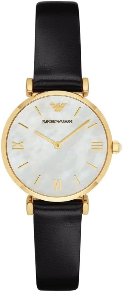 Emporio Armani dames met twee handblauwe lederen horloge