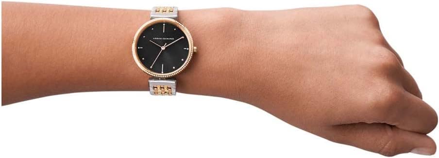 Armani Exchange horloge voor dames, driehandig uurwerk, roestvrij stalen horloge met een 36mm kastmaat