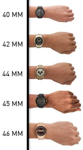 Armani Exchange herenhorloge met drie wijzers, kastmaat 45 mm, roestvrijstalen armband