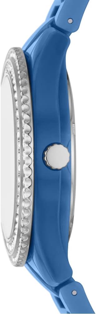 Fossil Stella horloge voor dames, chronograaf uurwerk met roestvrij stalen of leren band