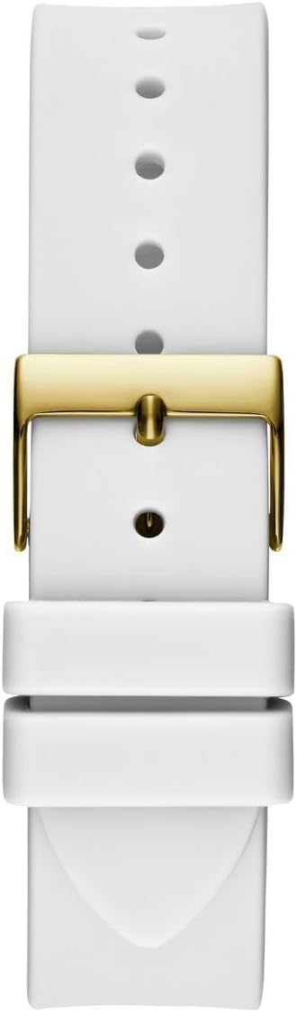GUESS Goudkleurig en wit siliconen multifunctioneel horloge