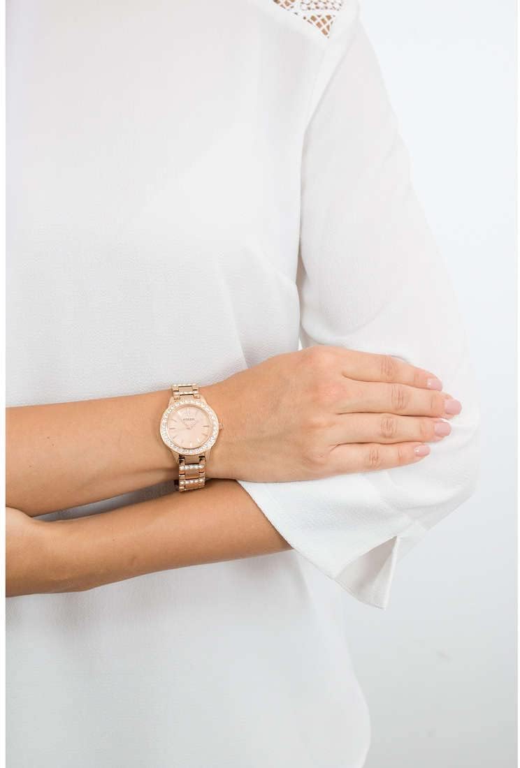 Fossil Jesse horloge voor dames, Quartz uurwerk met roestvrij stalen of leren band