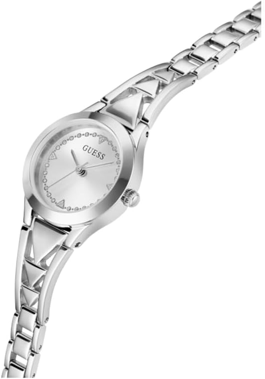 Guess Dames 26 mm horloge - tweekleurige G-Link zilveren wijzerplaat tweekleurige kast