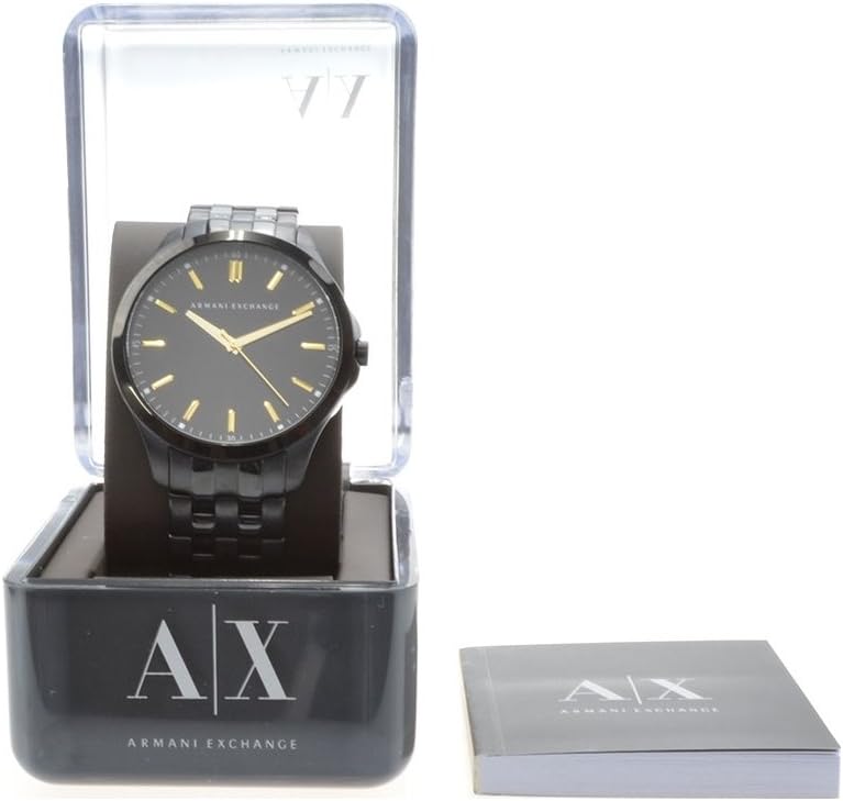 Armani Exchange herenhorloge met drie wijzers, kastmaat 45 mm, roestvrijstalen armband