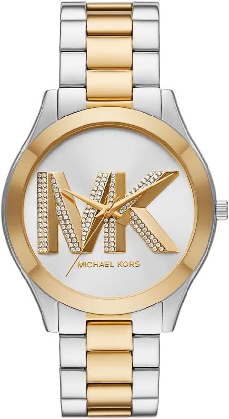 Michael Kors Reloj Slim Runway para mujer, 42 mm, movimiento de cuarzo a tres agujas con correa de acero inoxidable