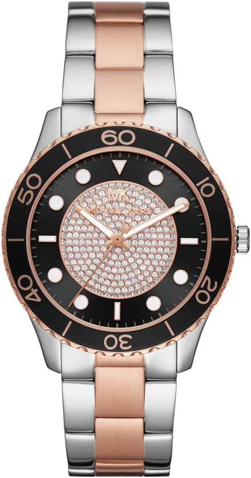 Michael Kors Runway Horloge voor dames, kwartsuurwerk met horlogeband van roestvrij staal, keramiek of leer