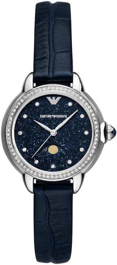 Emporio Armani Horloge Voor Dames, Quartz uurwerk en 36mm kastmaat met roestvrij stalen, lederen of siliconen band