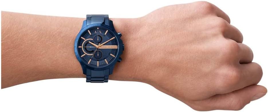 Armani Exchange Herenhorloge roestvrij staal blauw chronograaf AX2430, Blauw, Dress/Sport