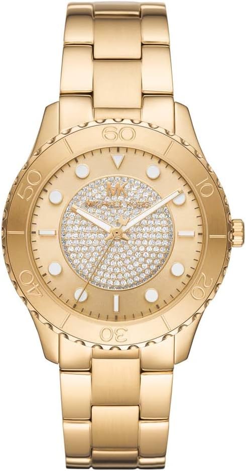 Michael Kors Runway Horloge voor dames, kwartsuurwerk met horlogeband van roestvrij staal, keramiek of leer