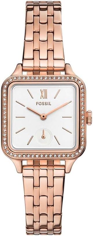 Fossil Colleen Drie-Hand Roestvrij Staal Horloge voor Vrouwen, Wit/Rose Goud, Wit/Rose Goud, Modern