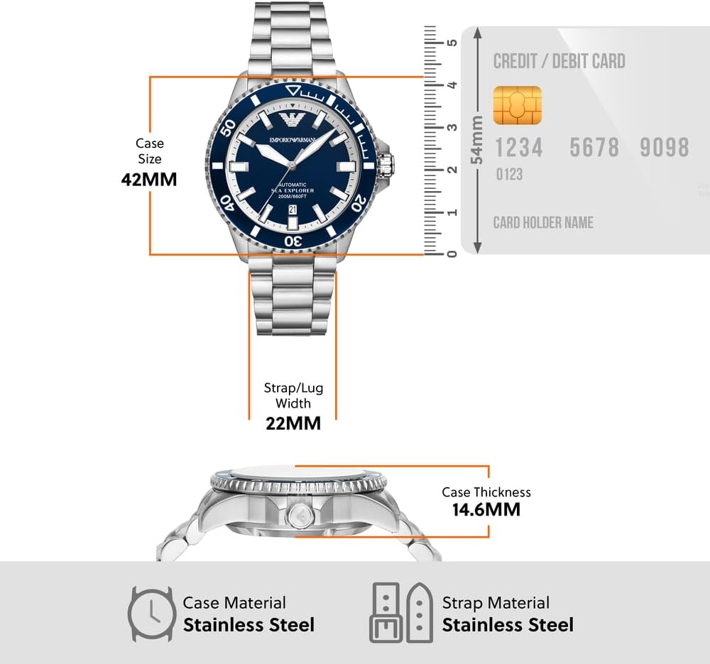 Emporio Armani Men's Analog Automatic Watch with Stainless Steel Strap AR60079