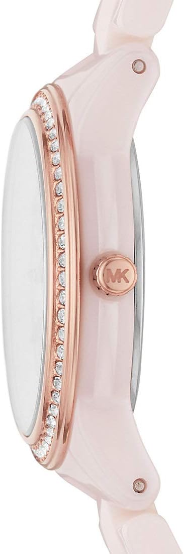 Michael Kors Runway Horloge voor dames, kwartsuurwerk met horlogeband van roestvrij staal, keramiek of leer