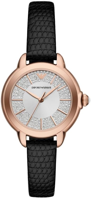 Emporio Armani Horloge Voor Dames, Quartz uurwerk en 36mm kastmaat met roestvrij stalen, lederen of siliconen band