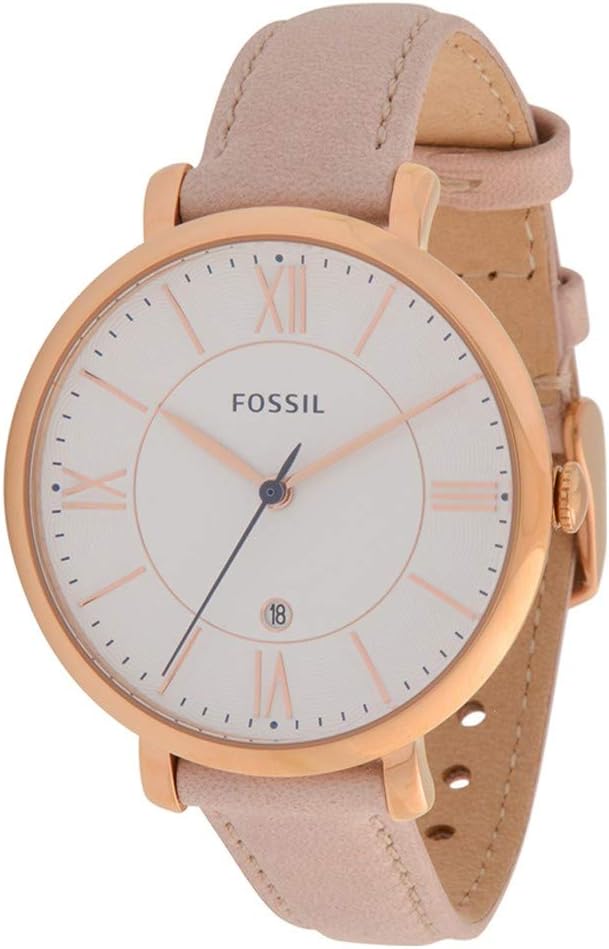Fossil Jacqueline Watch for Women, Quartz movement with Stainless steel and leather Strap