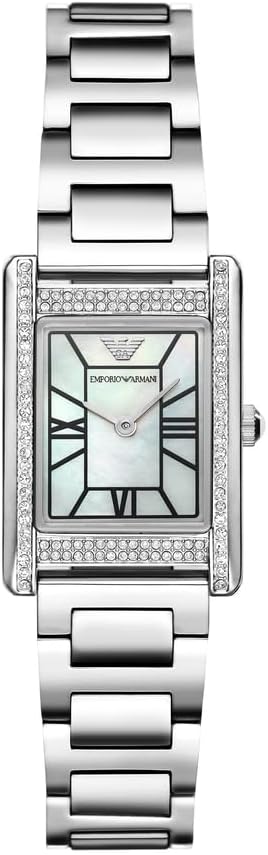 Emporio Armani horloge voor dames, kwartsuurwerk en kastmaat 31 mm met roestvrij stalen, lederen of siliconen band