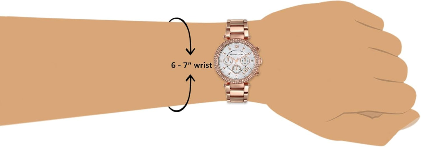 Michael Kors Parker Horloge voor dames, uurwerk chronograaf met roestvrij stalen of lederen band